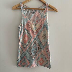 Vintage 2000s Y2K American Eagle Aztec Western Slim Fit Tank Top M Festival Boho